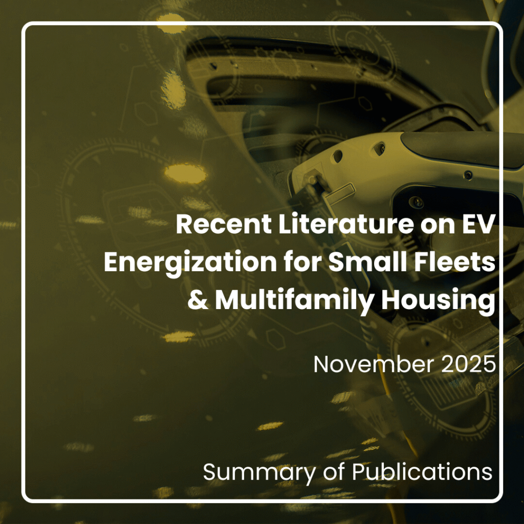 Summary of Publications: Recent Literature on EV Energization for ...